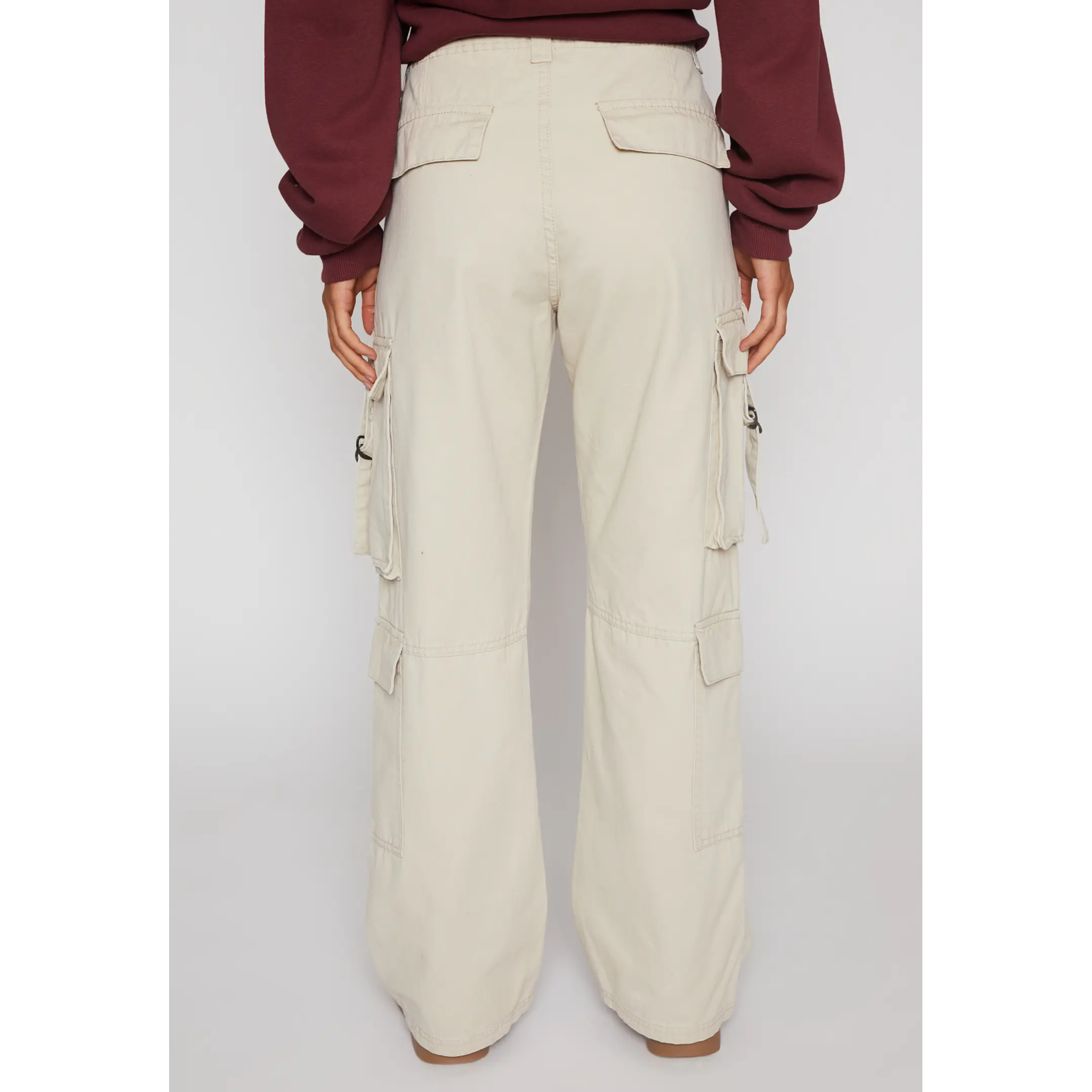 Pantalón Wide Leg Cargo Mujer Beige Familyshop 3
