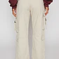 Pantalón Wide Leg Cargo Mujer Beige Familyshop - Miniatura 3