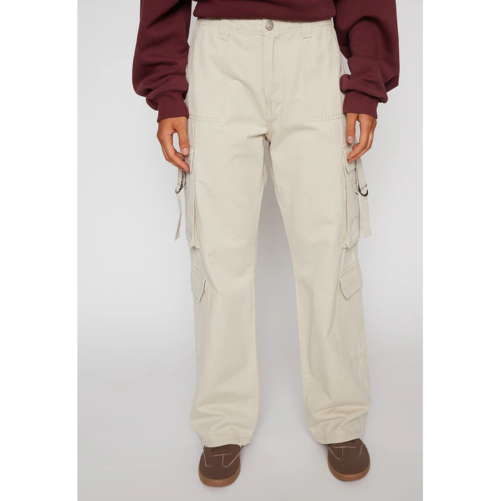 Pantalón Wide Leg Cargo Mujer Beige Familyshop 1