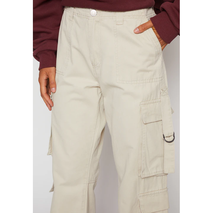 Pantalón Wide Leg Cargo Mujer Beige Familyshop 4