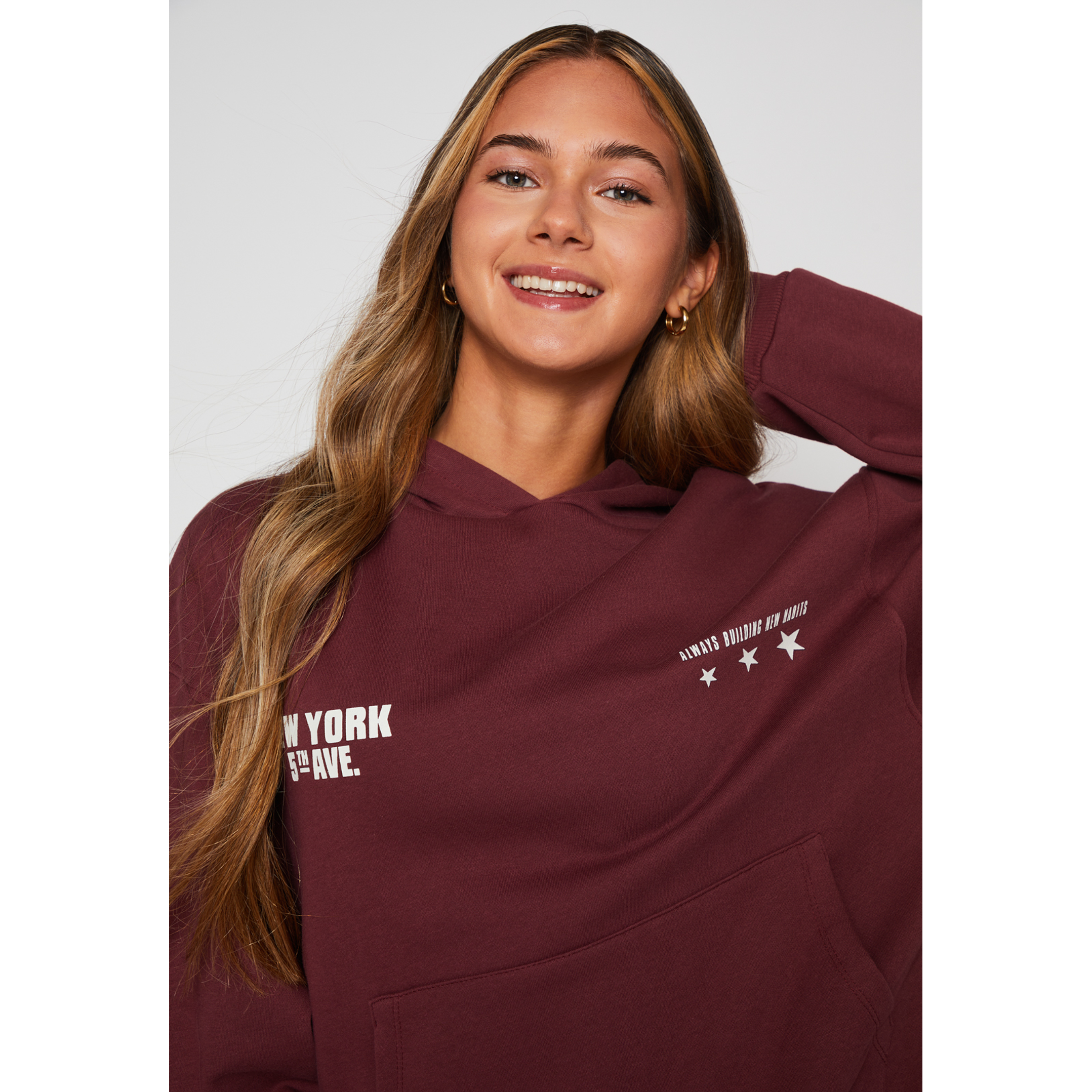 Polerón New York Mujer Burdeo Familyshop 4