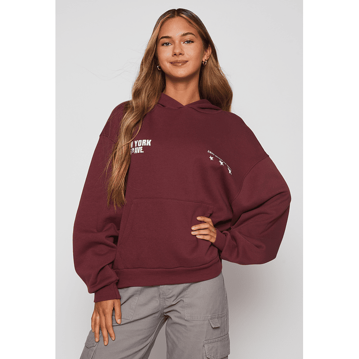 Polerón New York Mujer Burdeo Familyshop 1