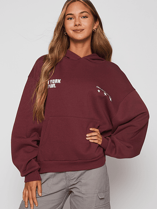 Polerón New York Mujer Burdeo Familyshop