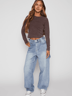 Jeans Baggy Mujer Azul Familyshop