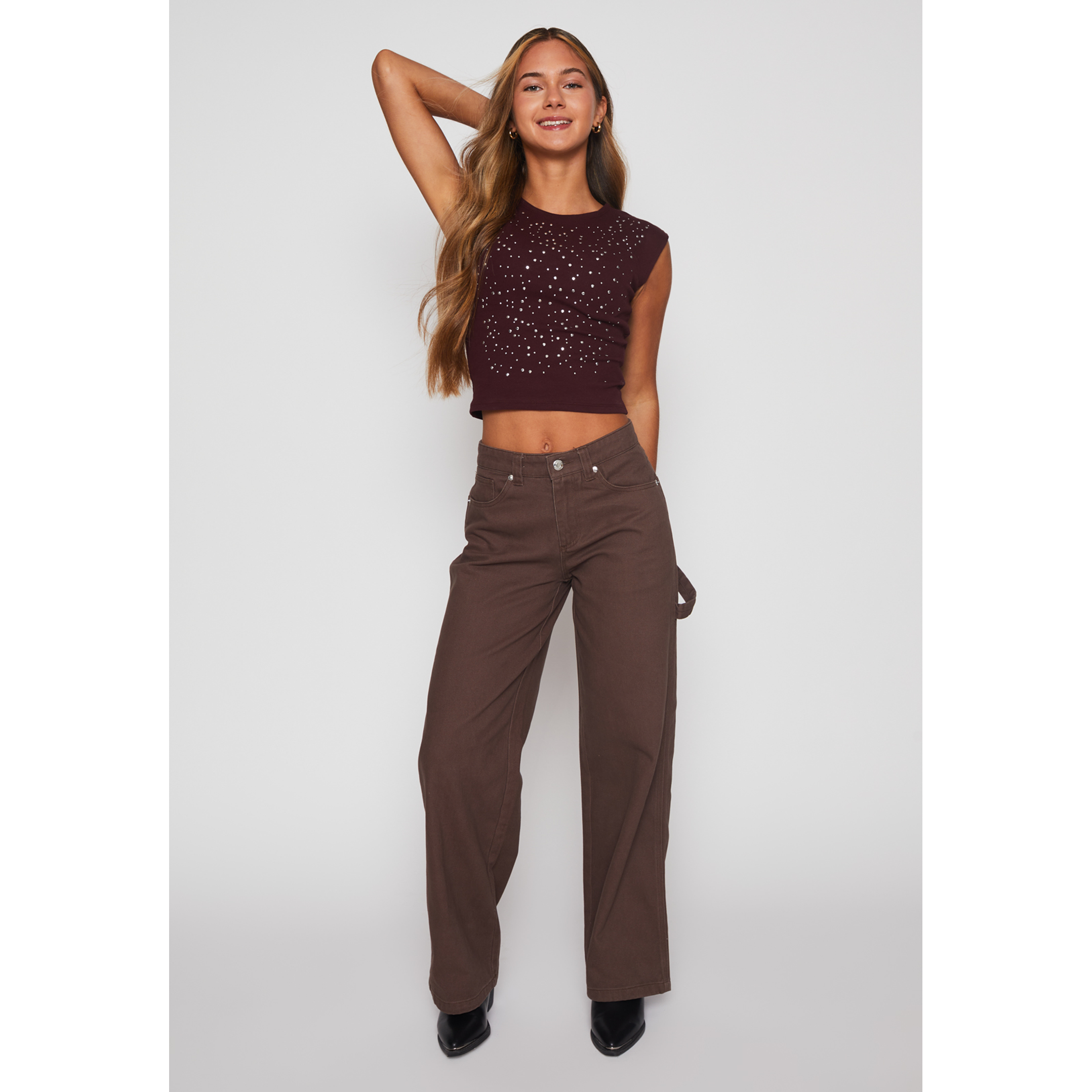 Pantalón Carpintero Mujer Café Familyshop 2