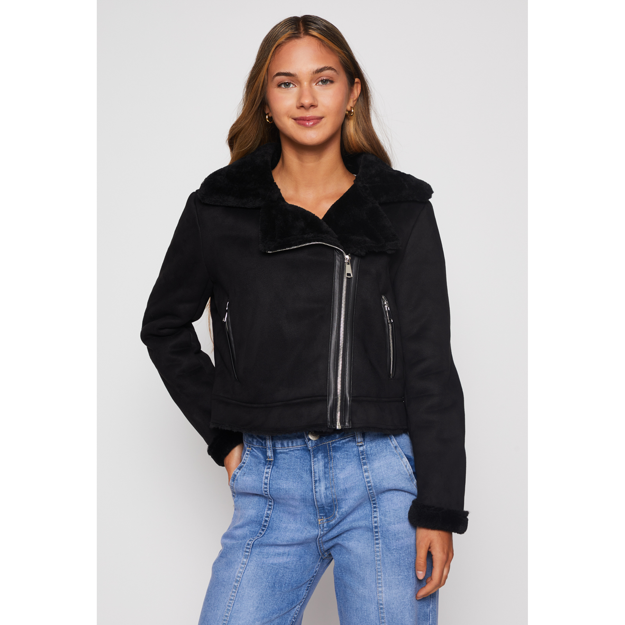 Chaqueta Aviadora Mujer Negro Familyshop 1