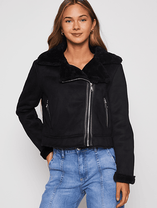Chaqueta Aviadora Mujer Negro Familyshop