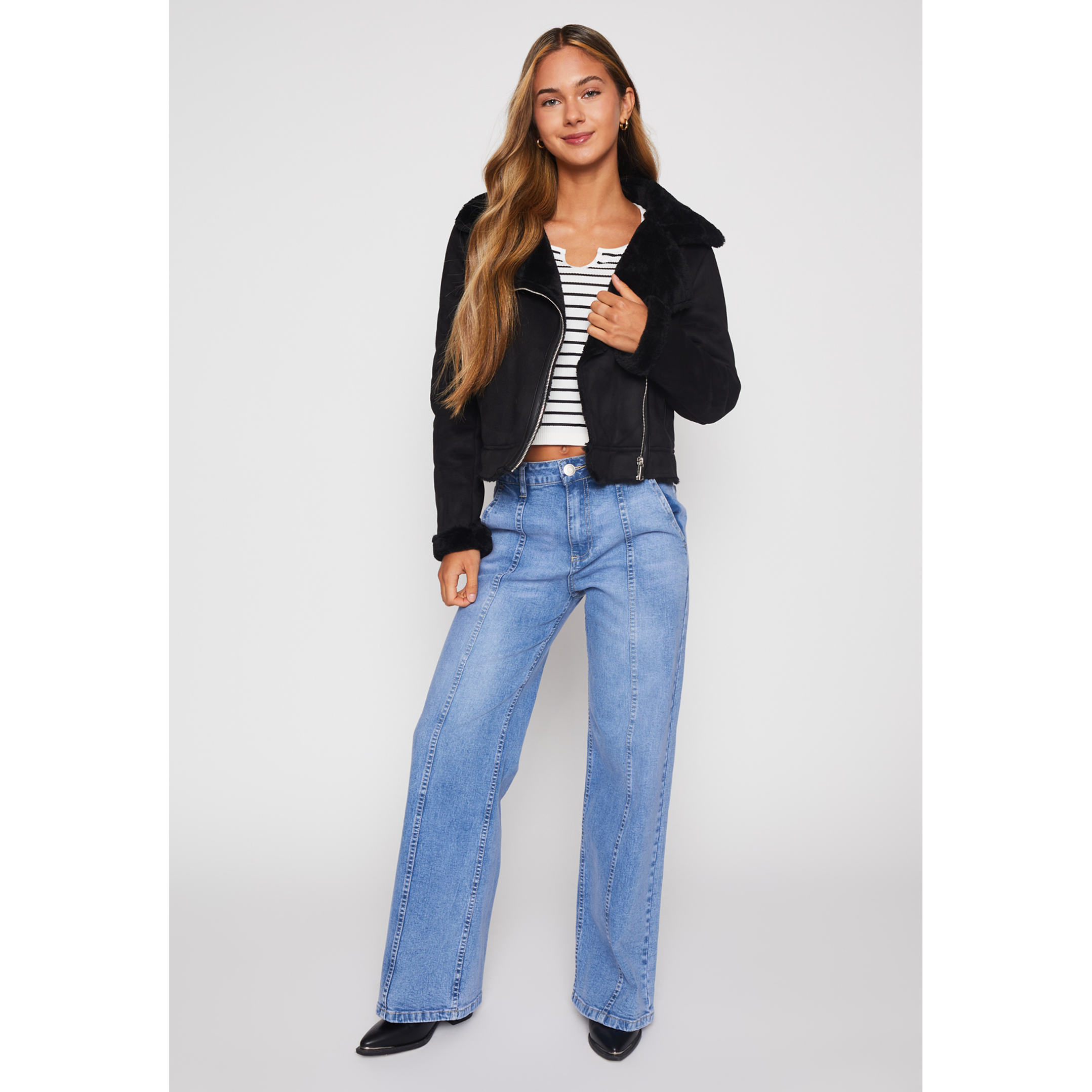 Chaqueta Aviadora Mujer Negro Familyshop 2