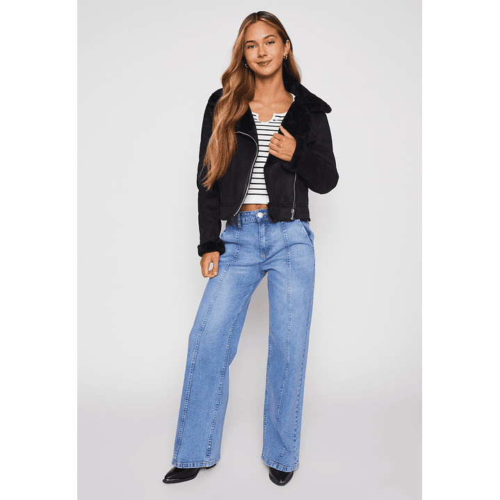 Chaqueta Aviadora Mujer Negro Familyshop 2