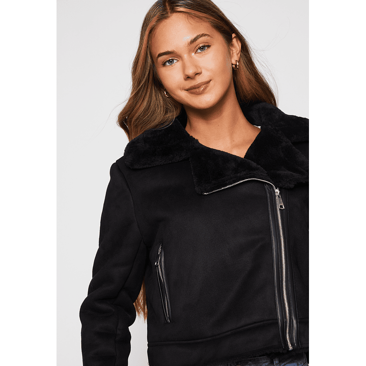 Chaqueta Aviadora Mujer Negro Familyshop 4