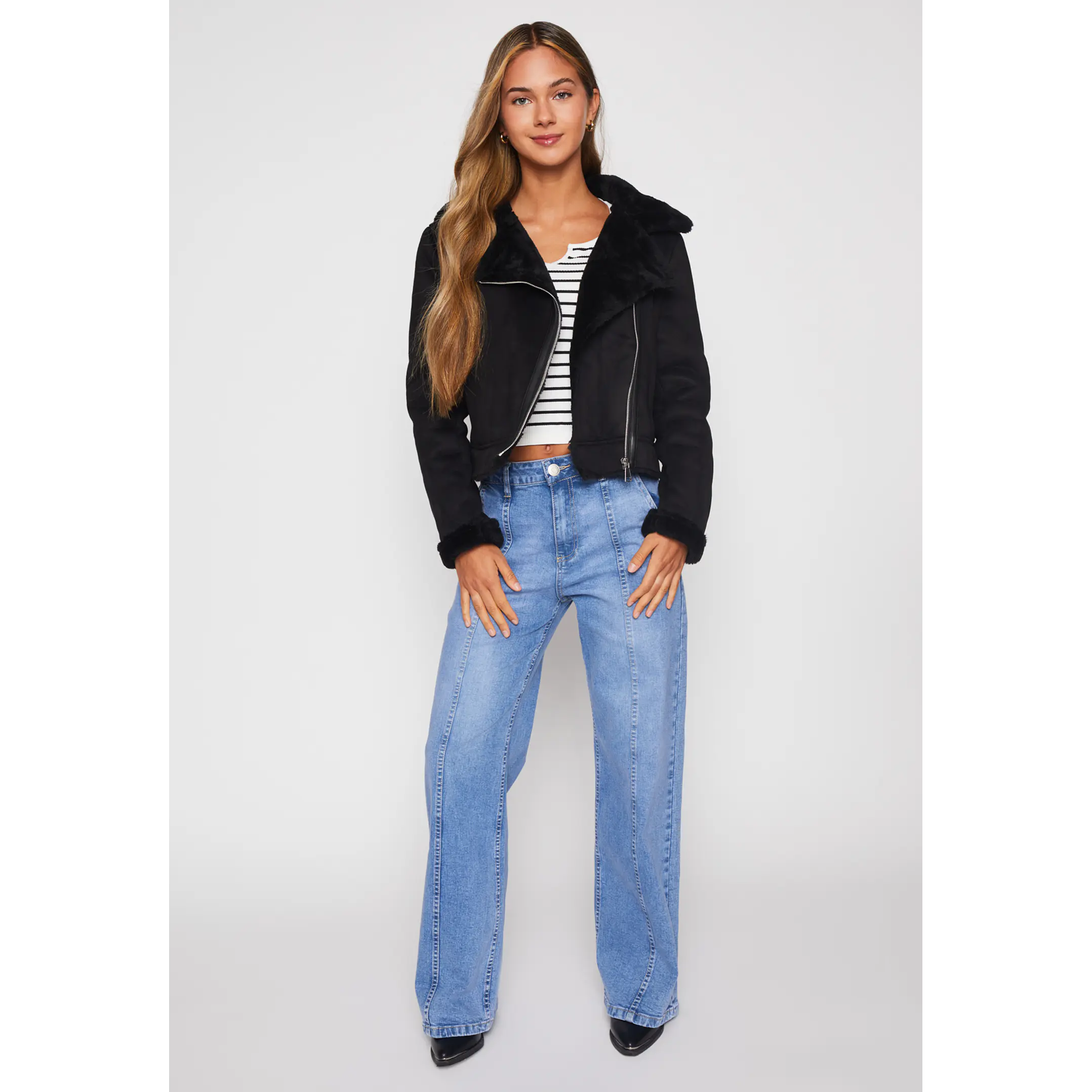 Jeans Wide Leg Costura Mujer Azul Familyshop 2