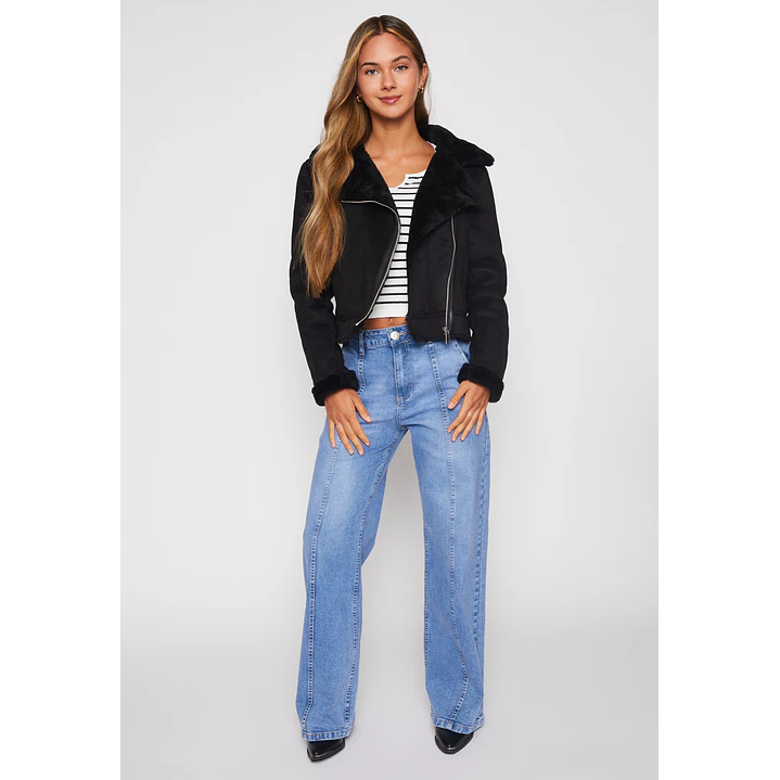 Jeans Wide Leg Costura Mujer Azul Familyshop 2