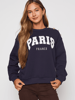 Polerón París Mujer Azul Familyshop