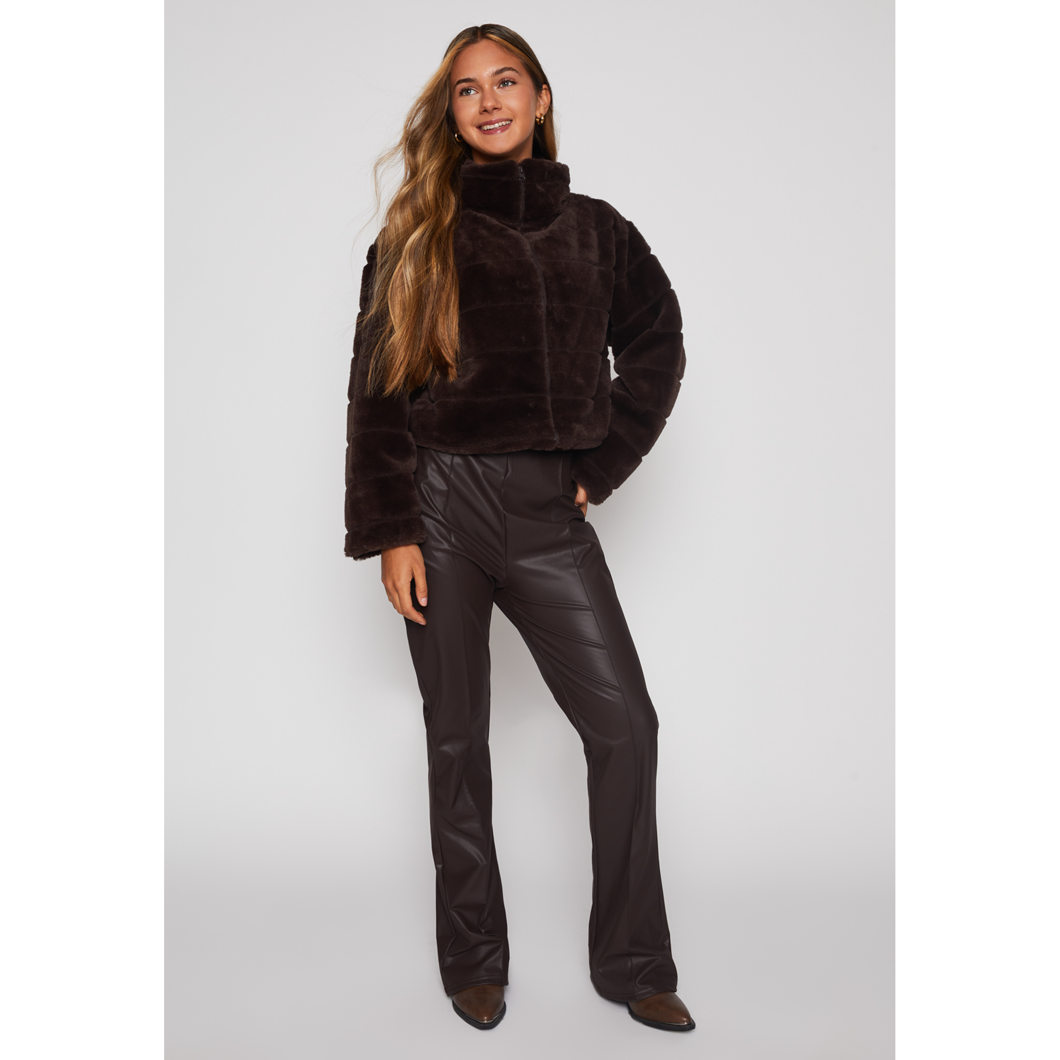 Chaqueta Franjas Mujer Café Familyshop 2