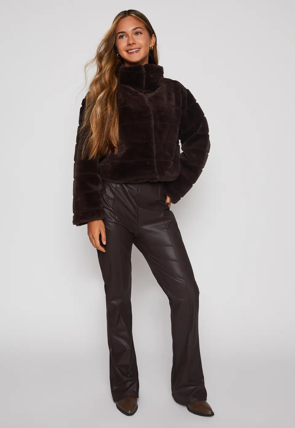 Chaqueta Franjas Mujer Café Familyshop 2