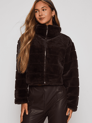 Chaqueta Franjas Mujer Café Familyshop