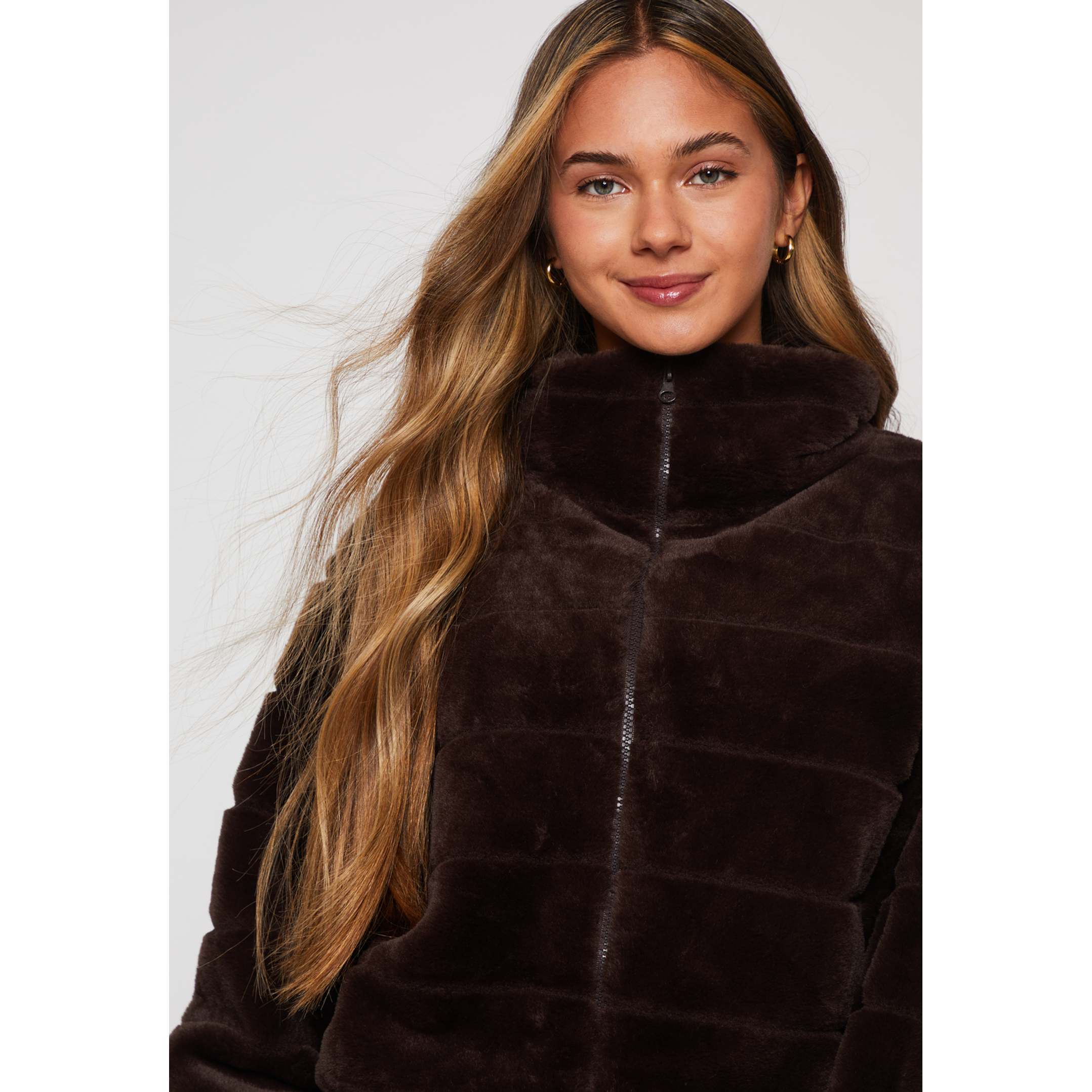 Chaqueta Franjas Mujer Café Familyshop 4