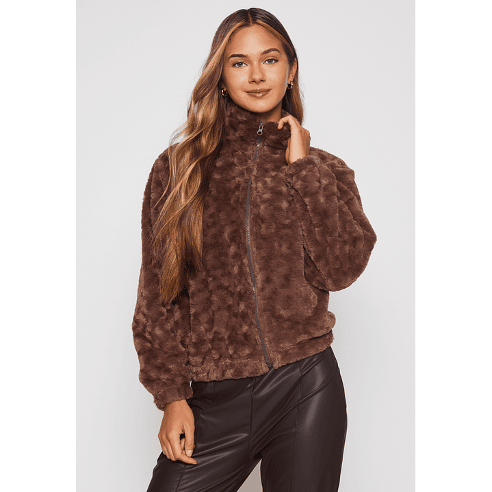 Polar Peludo Motas Grande Mujer Café Familyshop 1