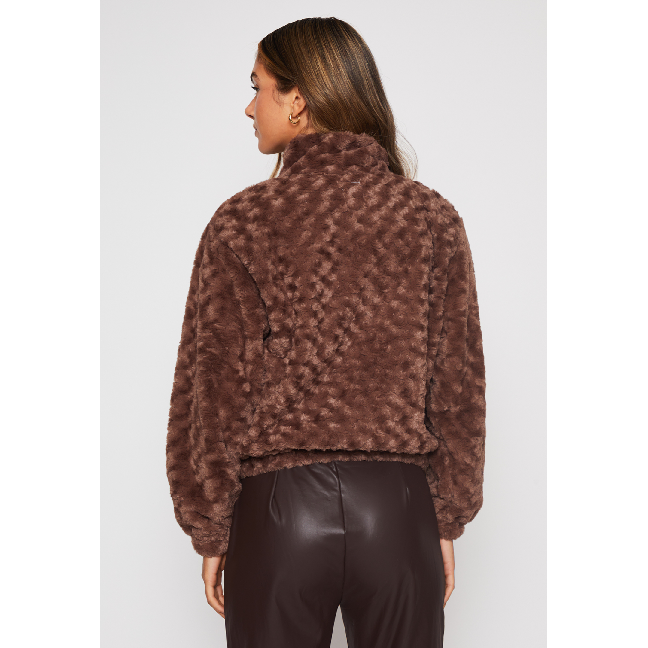 Polar Peludo Motas Grande Mujer Café Familyshop 4