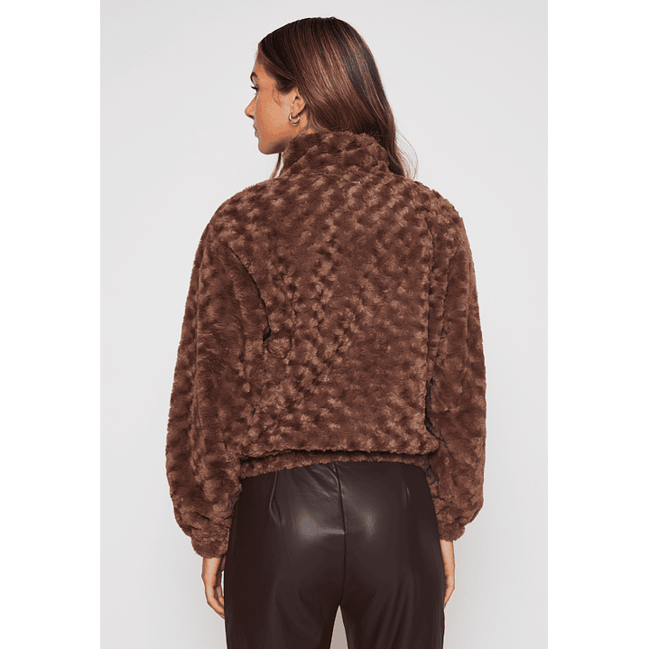 Polar Peludo Motas Grande Mujer Café Familyshop 4