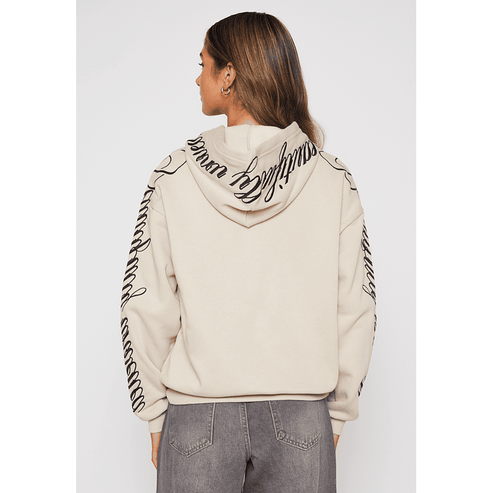 Polerón Bordado Letras Mujer Beige Familyshop 2
