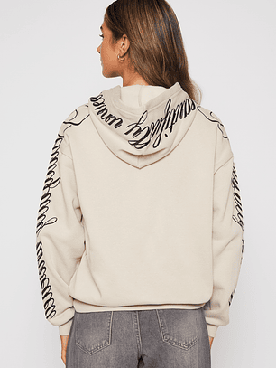 Polerón Bordado Letras Mujer Beige Familyshop