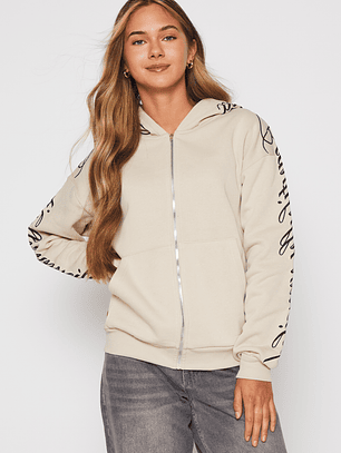 Polerón Bordado Letras Mujer Beige Familyshop