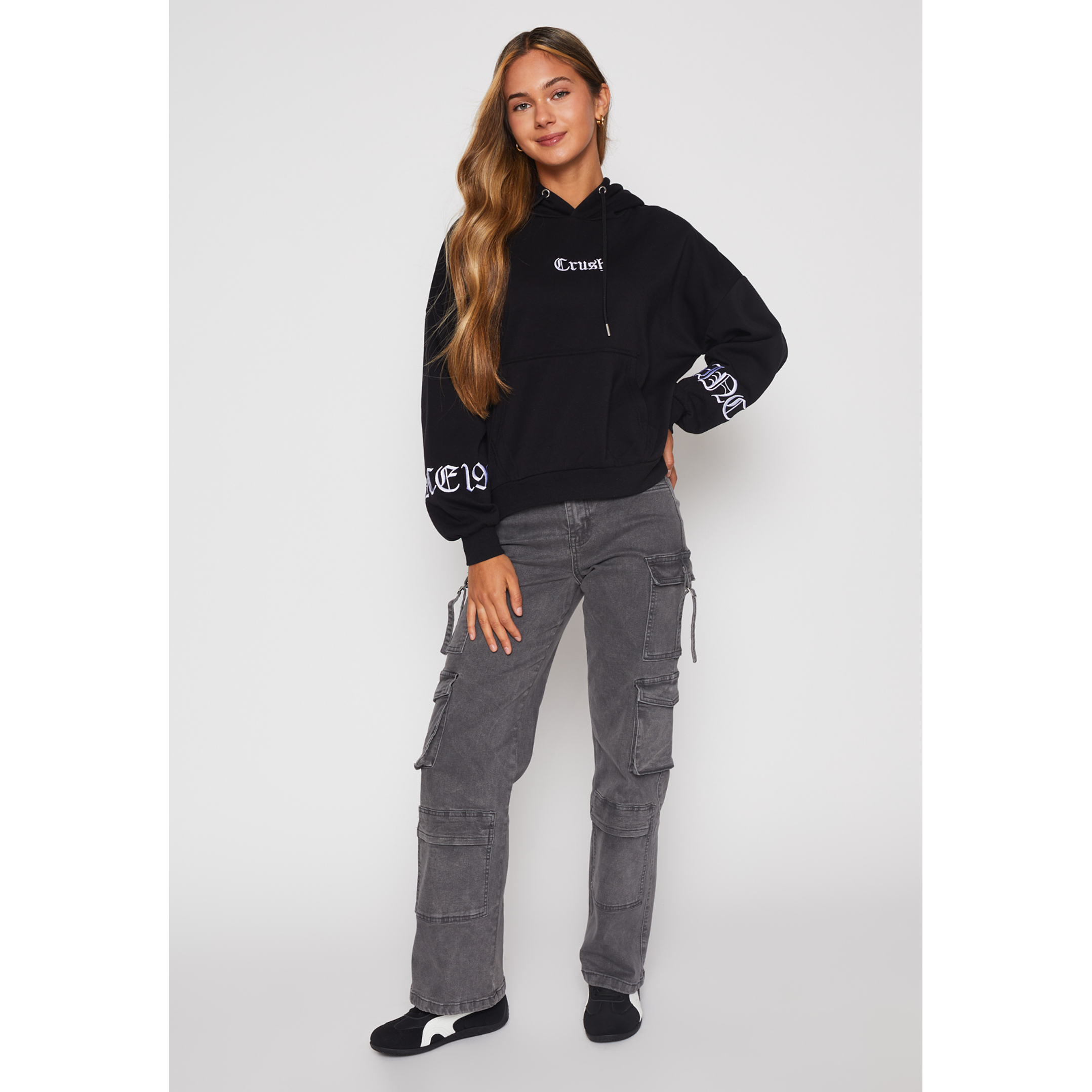 Jeans Wide Leg Cargo Mujer Gris Familyshop 2