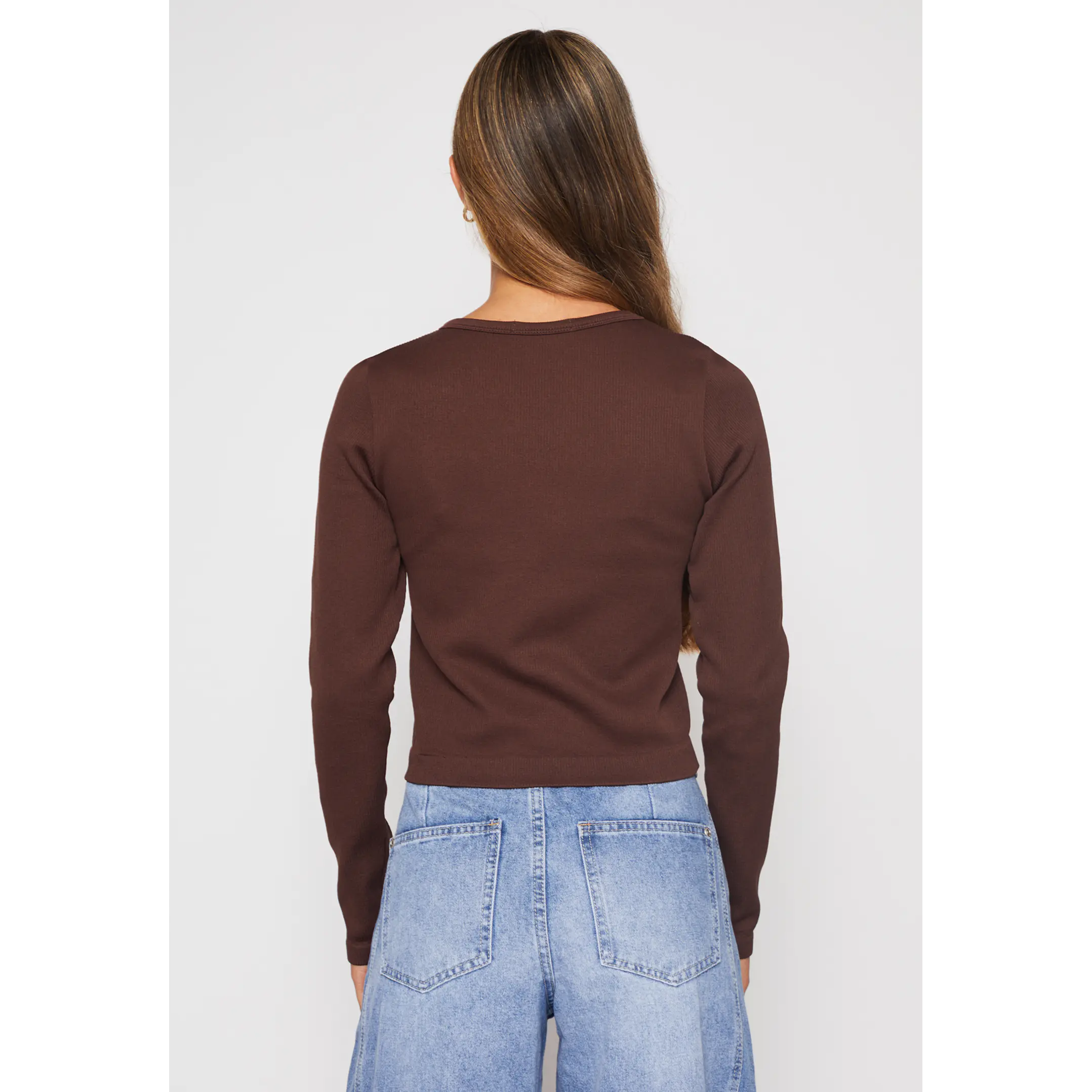 Polera Seamless Crop Mujer Café Familyshop 3