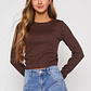 Polera Seamless Crop Mujer Café Familyshop - Miniatura 2