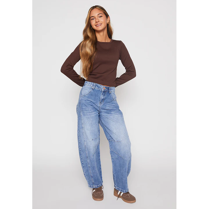 Polera Seamless Crop Mujer Café Familyshop 1