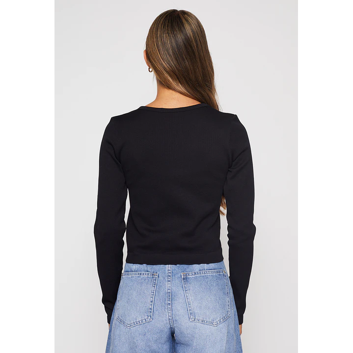 Polera Seamless Crop Mujer Negro Familyshop 4