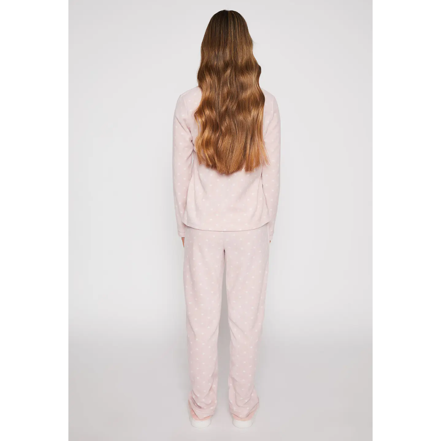 Pijama Polar Abotonado Mujer Rosado Familyshop 3