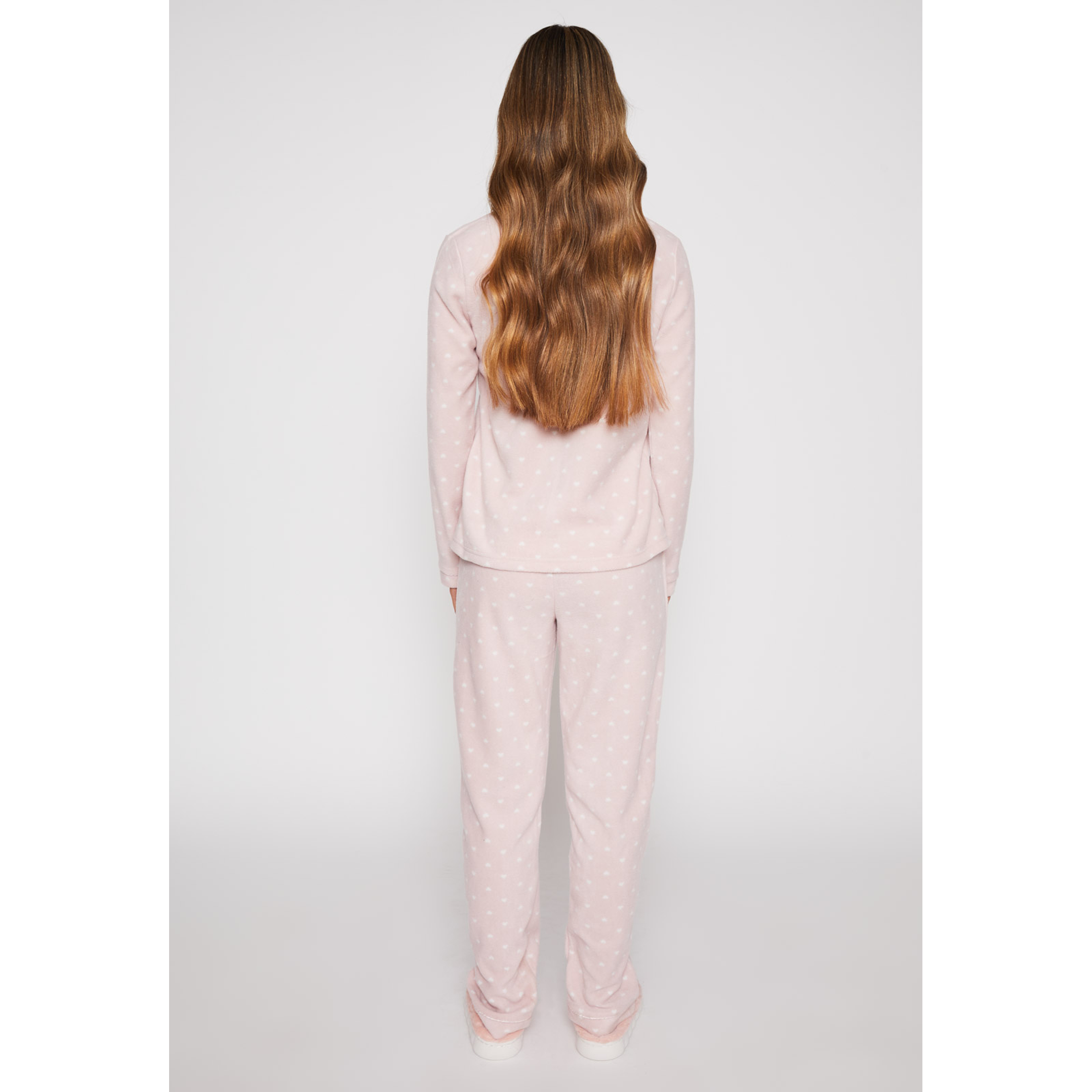 Pijama Polar Abotonado Mujer Rosado Familyshop 3