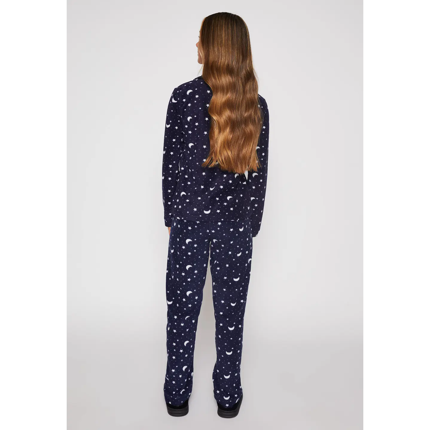 Pijama Polar Abotonado Mujer Azul Familyshop 3