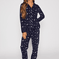 Pijama Polar Abotonado Mujer Azul Familyshop - Miniatura 2