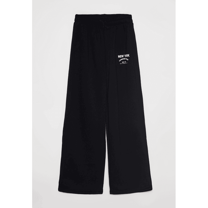 Pantalón Buzo Wide Leg College Lola Negro Familyshop 1