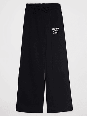 Pantalón Buzo Wide Leg College Lola Negro Familyshop