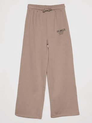 Pantalón Buzo Wide Leg College Lola Beige Familyshop