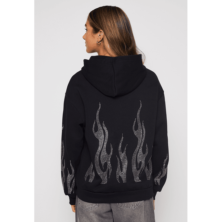 Polerón Llamas Mujer Negro Familyshop 2