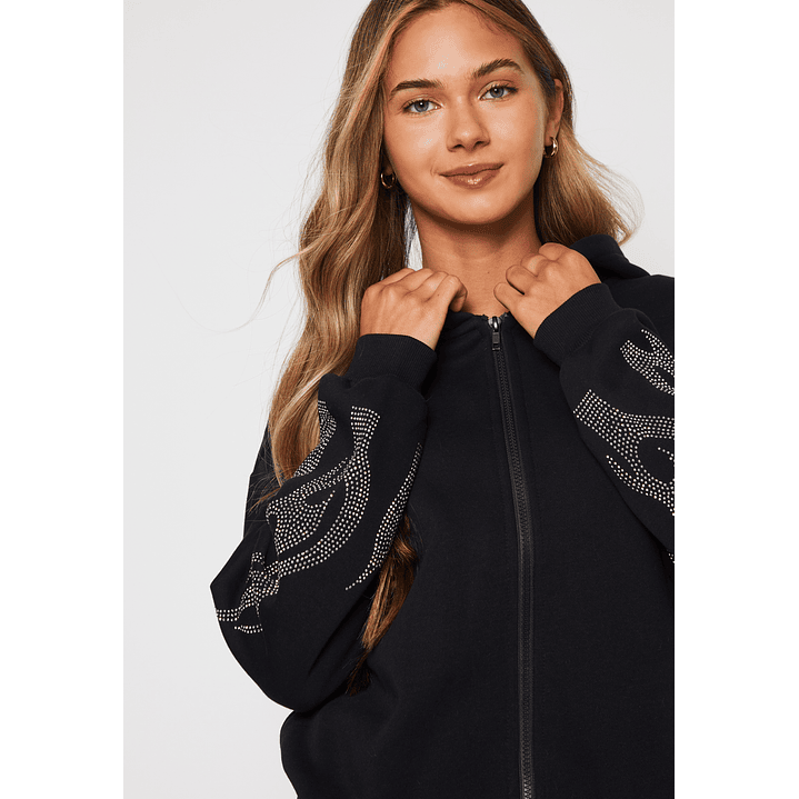 Polerón Llamas Mujer Negro Familyshop 3