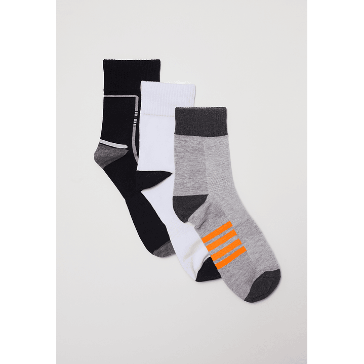 Calcetín Tripack Sport Hombre Gris Familyshop 1