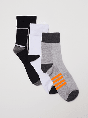 Calcetín Tripack Sport Hombre Gris Familyshop