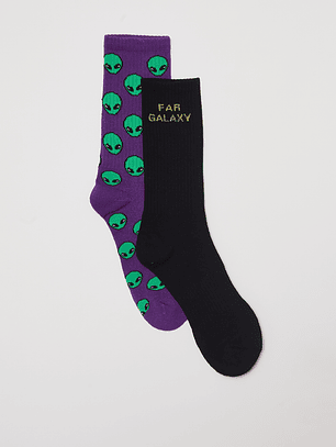 Calcetín Bipack Far Galaxy Largo Hombre Negro Familyshop