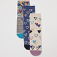 Calcetín Tripack Largo Hearts Mujer Azul Familyshop - Miniatura 1