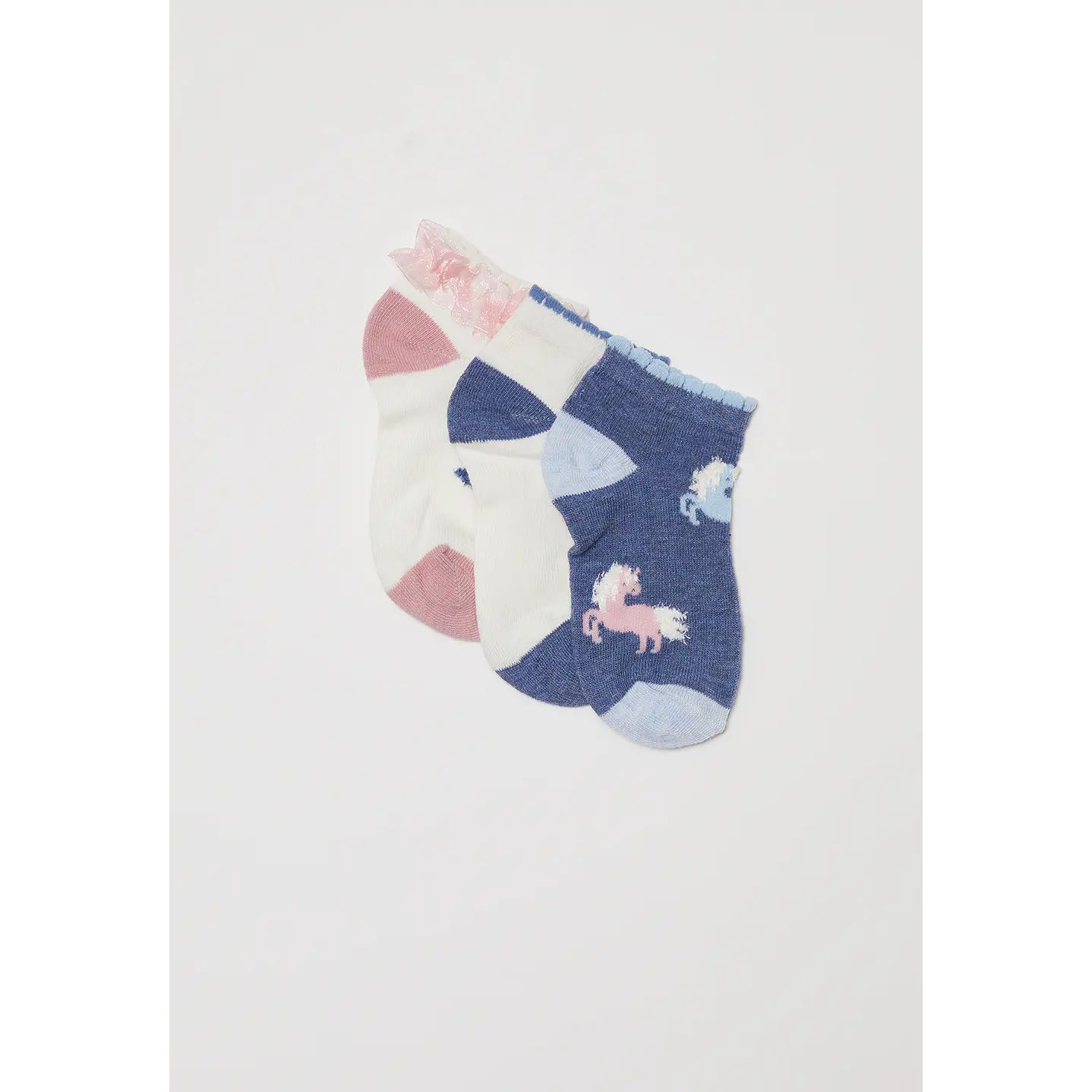 Calcetín Tripack Corto Niña Blanco Familyshop 1