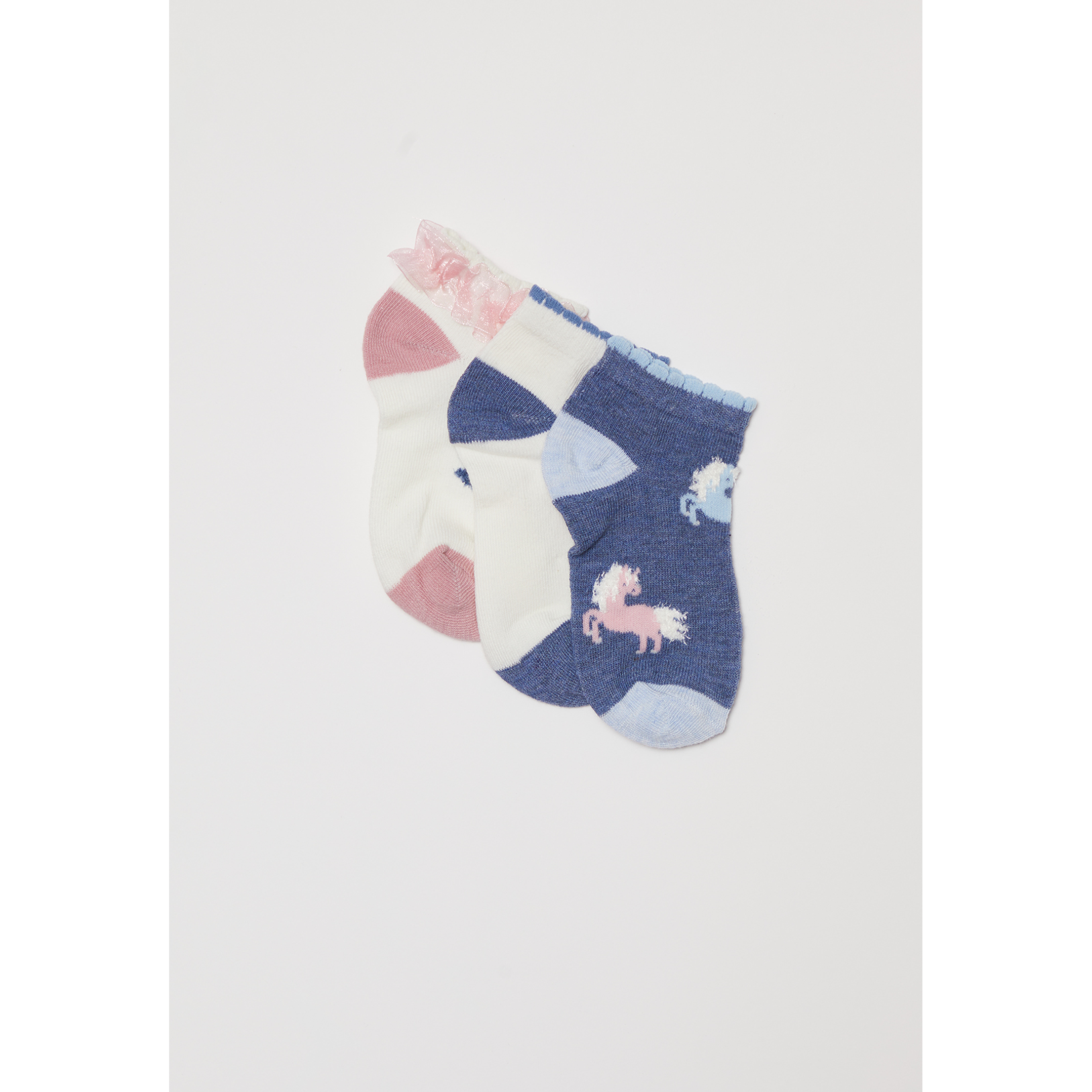 Calcetín Tripack Corto Niña Blanco Familyshop 1