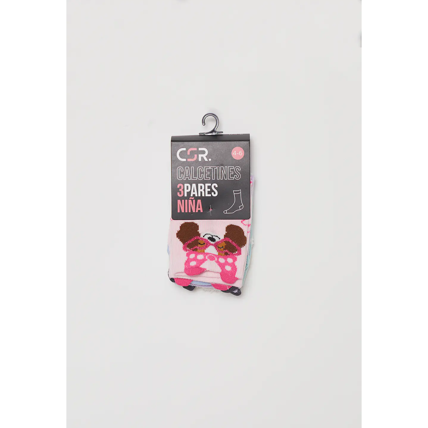 Calcetín Tripack Largo Dogs Niña Rosado Familyshop 2