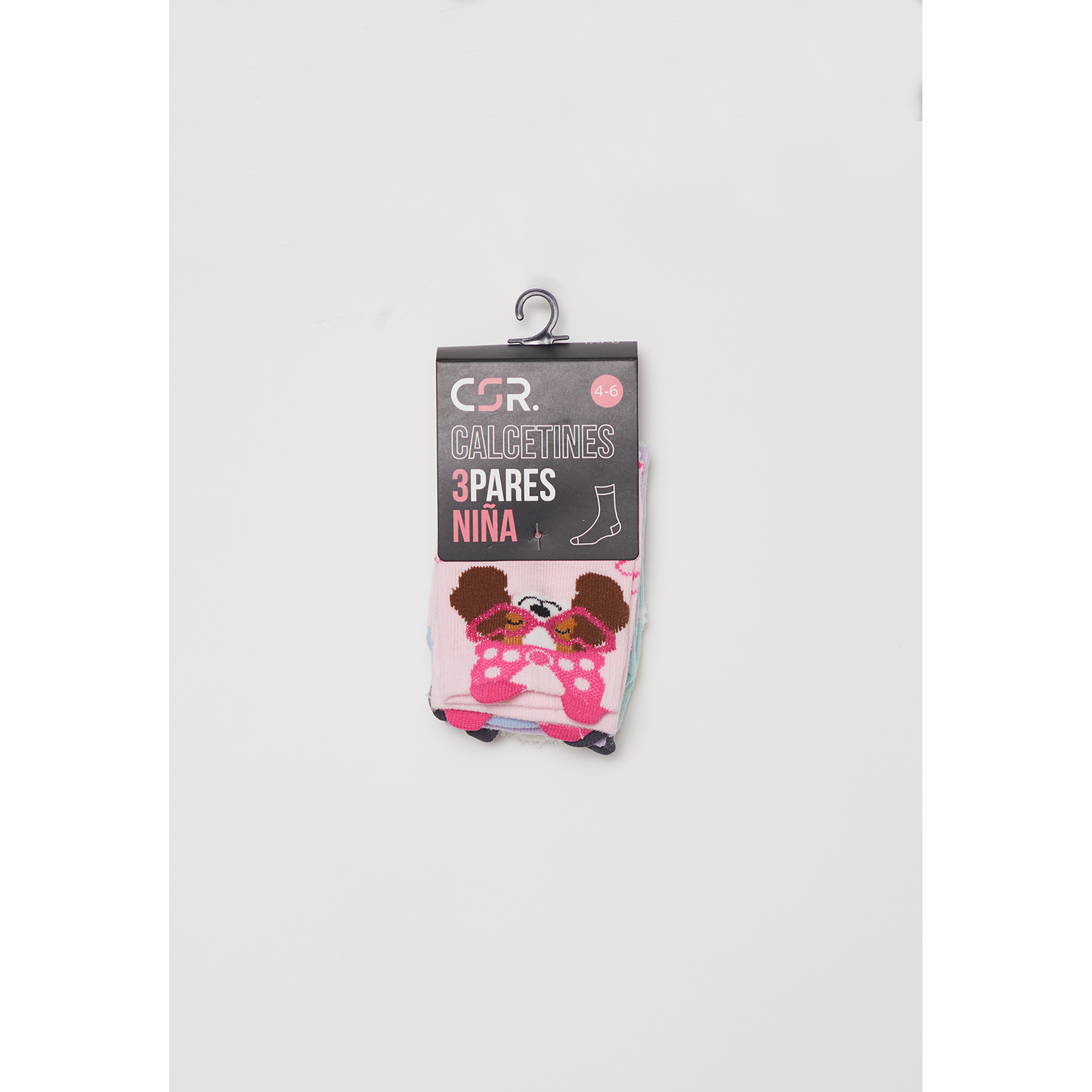 Calcetín Tripack Largo Dogs Niña Rosado Familyshop 2