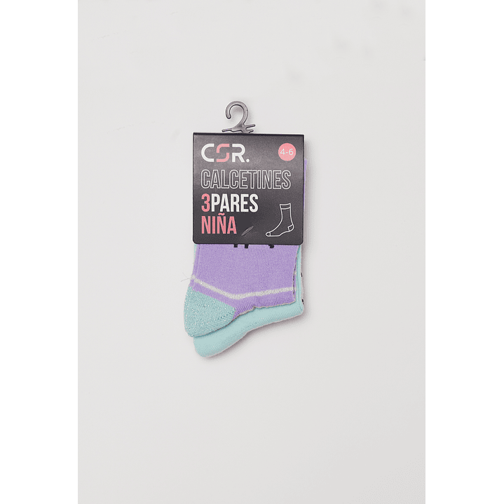 Calcetín Tripack Largo Niña Morado Familyshop 2